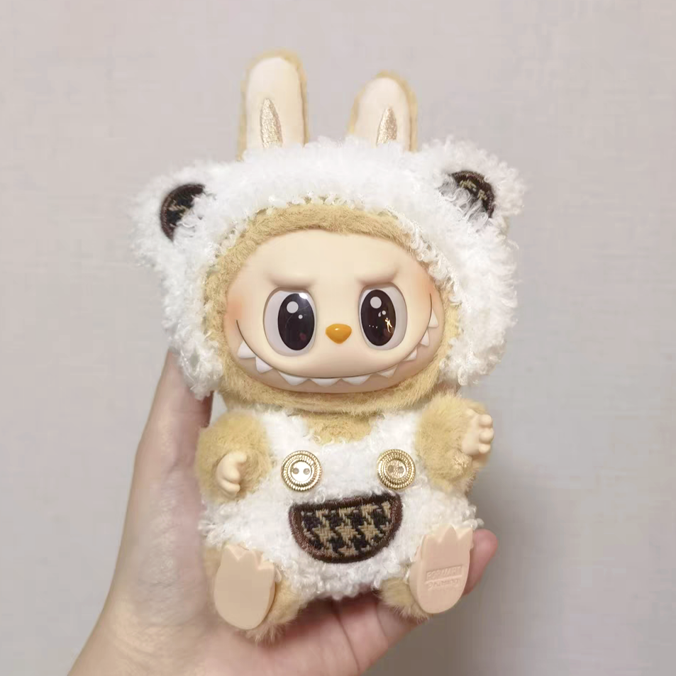 The Monsters Labubu Cloth Curly Plush Bear Overalls Set