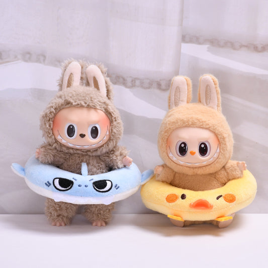 Shark & Chicken Swimming Rings For Labubu(15-17cm), Cute Doll Accessories