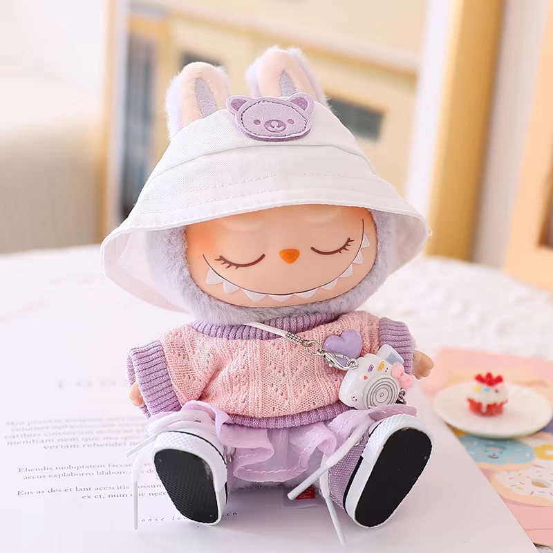 The Monsters Labubu Cloth Sweetheart Charm Tulle Ensemble Purple