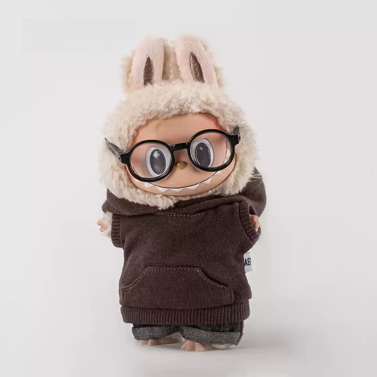 Hooded Sweatshirt + Rolled Jeans + Glasses For Pop Toy Dolls(Without doll)