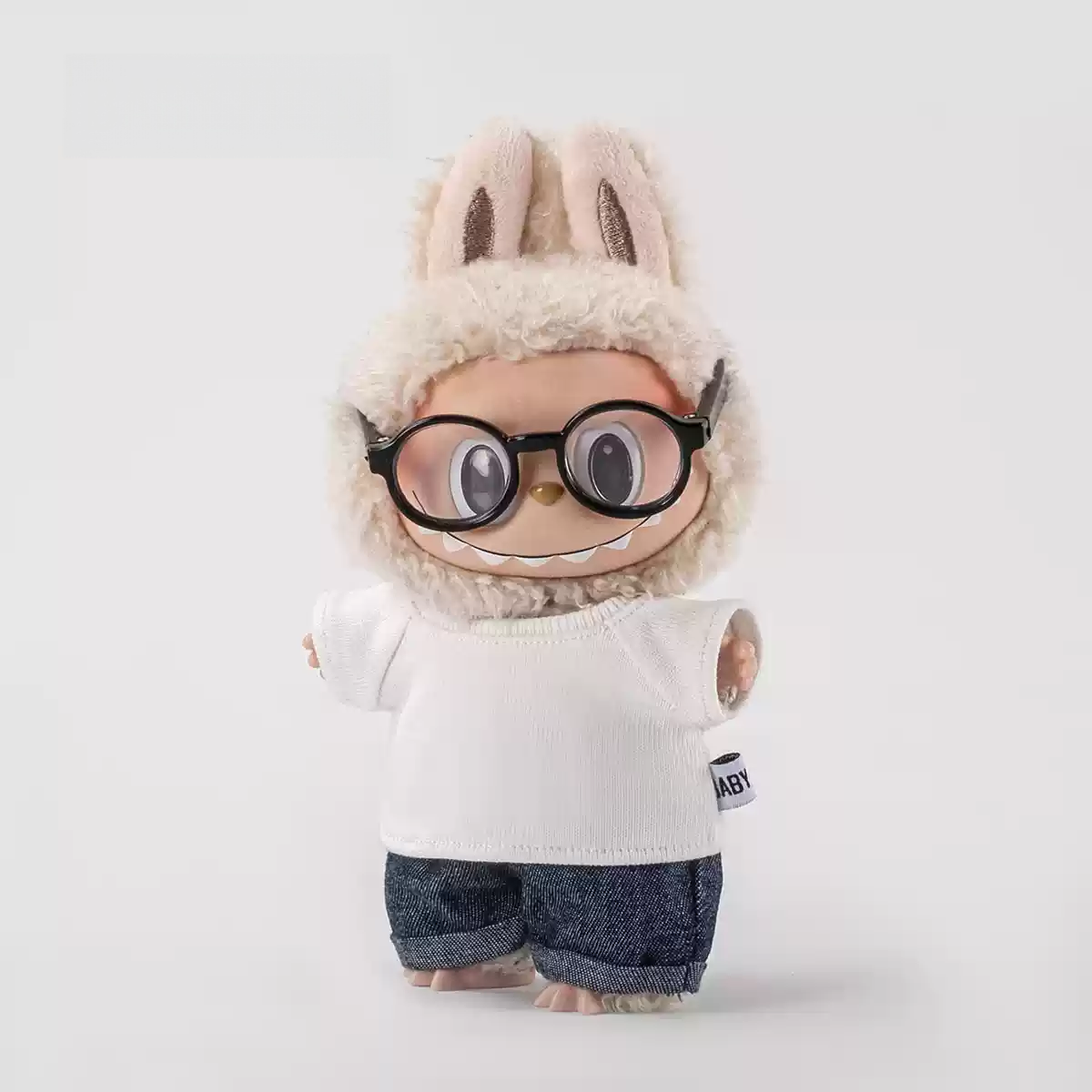 T shirt + Rolled Jeans For Pop Toy Dolls(Without doll) Glasses included