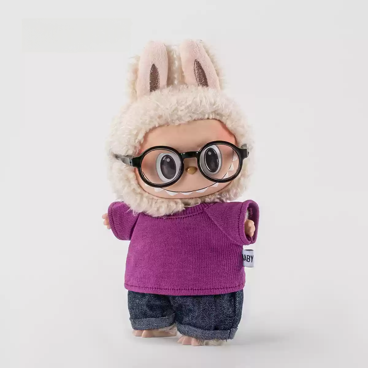 T shirt + Rolled Jeans For Pop Toy Dolls(Without doll) Glasses included