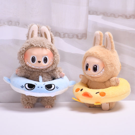 Shark & Chicken Swimming Rings For Labubu（15-17cm), Cute Doll Accessories