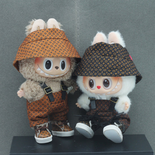 Doll Clothes with Bucket Hat and Overalls