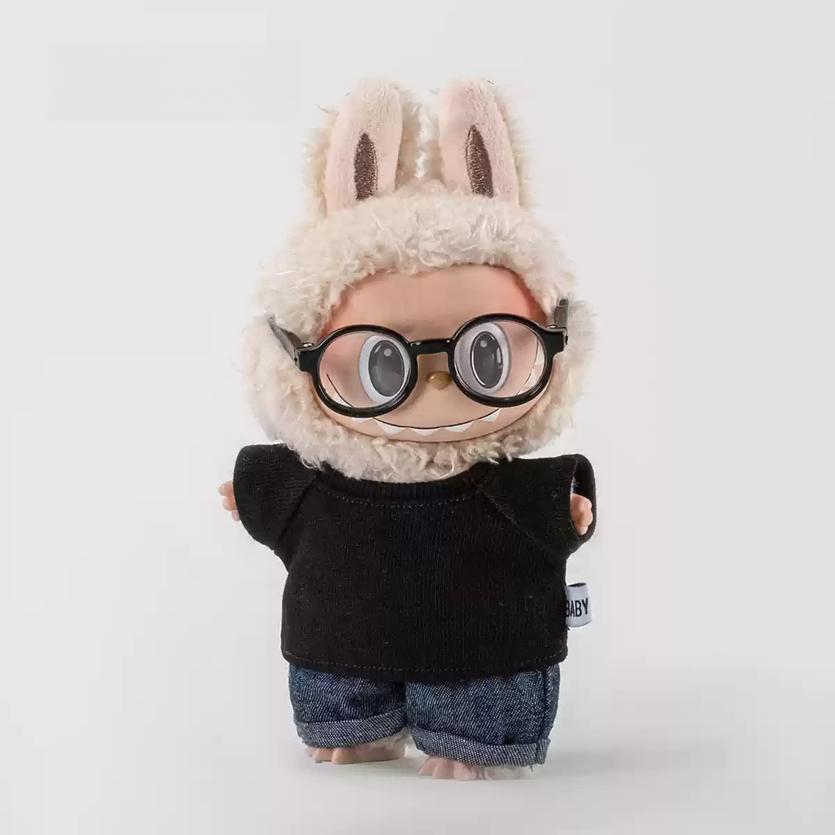 T shirt + Rolled Jeans For Pop Toy Dolls（Without doll)  Glasses included