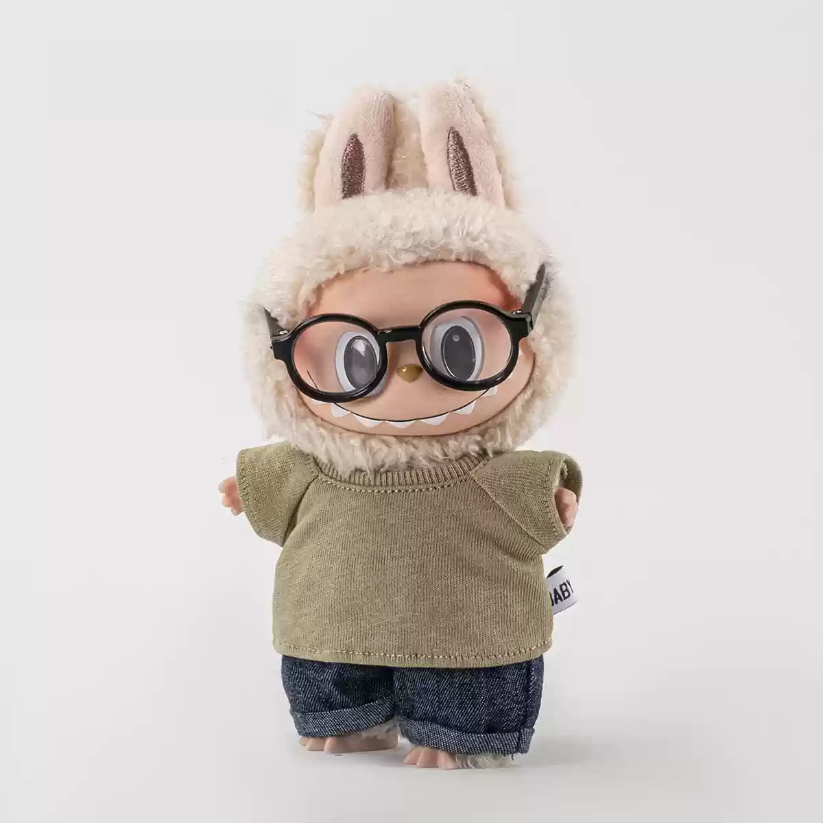 T shirt + Rolled Jeans For Pop Toy Dolls（Without doll)  Glasses included