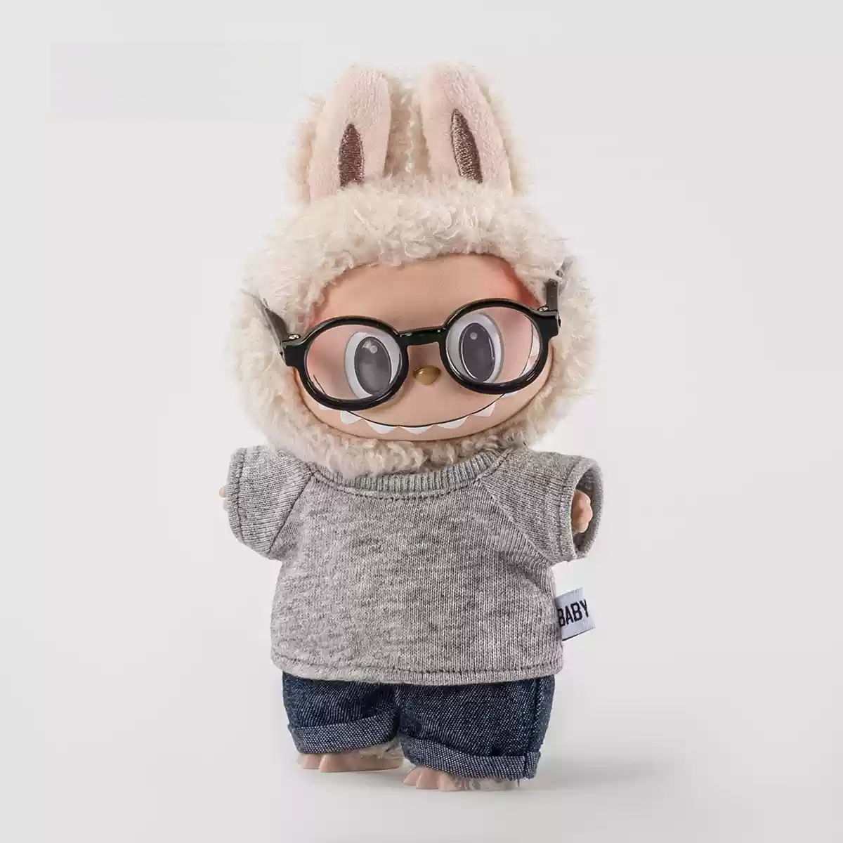 T shirt + Rolled Jeans For Pop Toy Dolls（Without doll)  Glasses included
